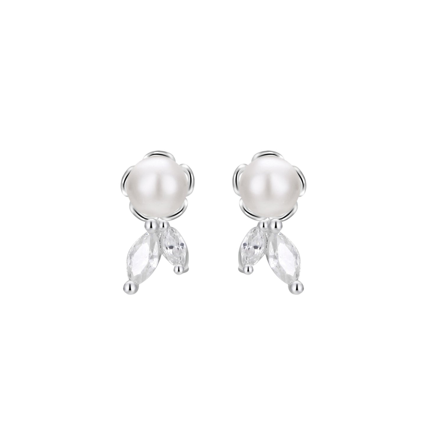 S999 Sterling Silber Perlen Tropfen-Ohrring