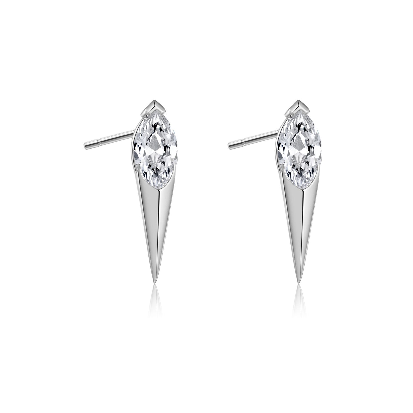 925 Sterling Silber / 18K Gold Spitze Ohrstecker mit Edelsteinen