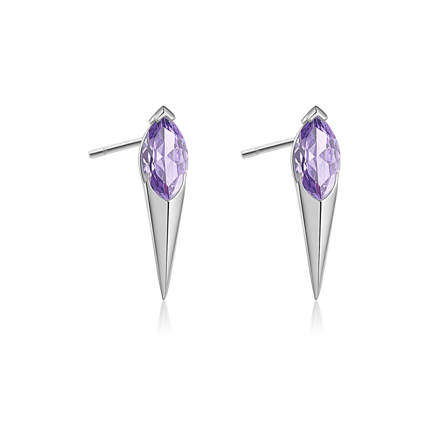 925 Sterling Silber / 18K Gold Spitze Ohrstecker mit Edelsteinen