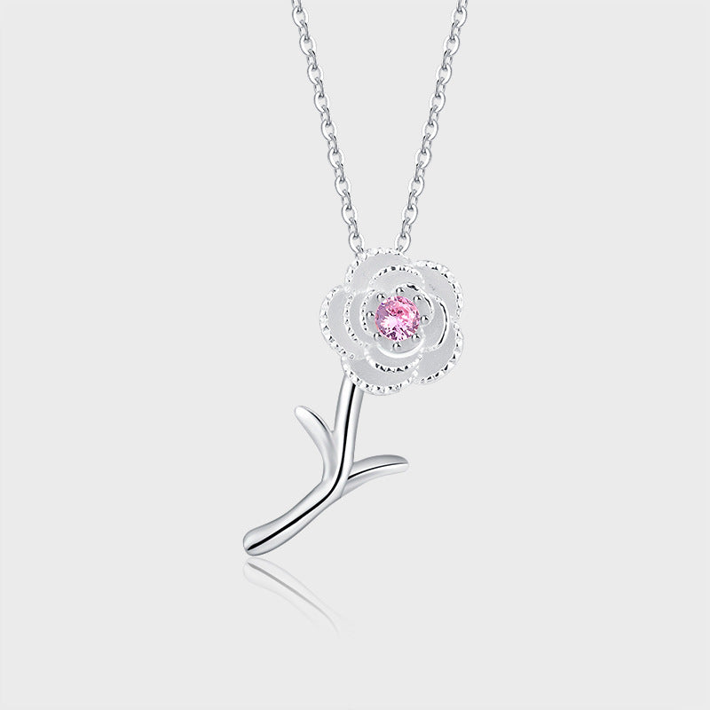 925 Sterling Silber Rosa Rosenkette