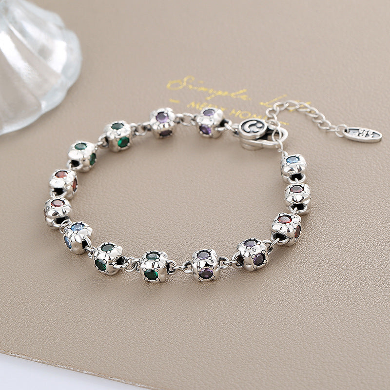 925 Sterling Silber Bunte Diamanten Armband