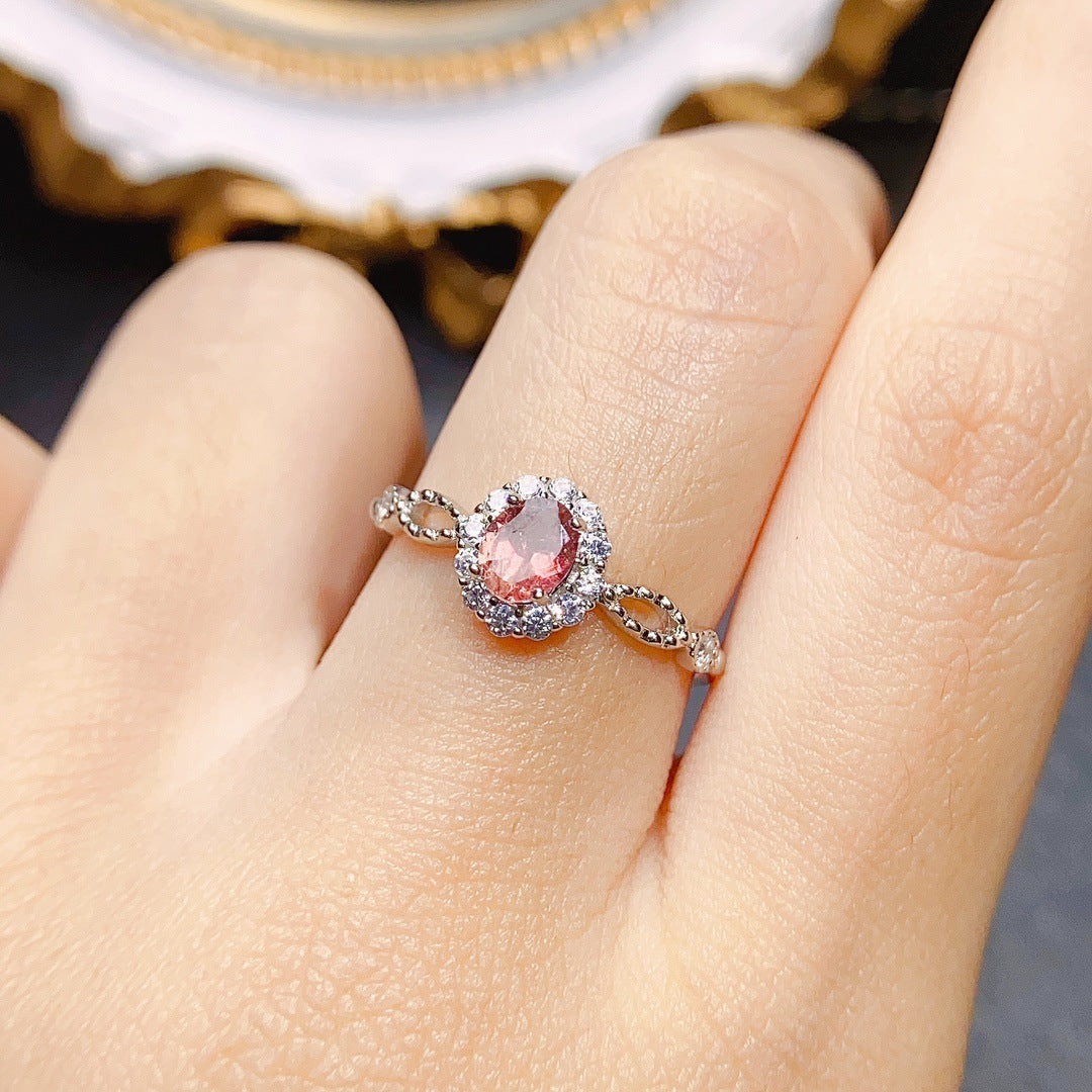 925 Sterling Silber Rosarubin Ring