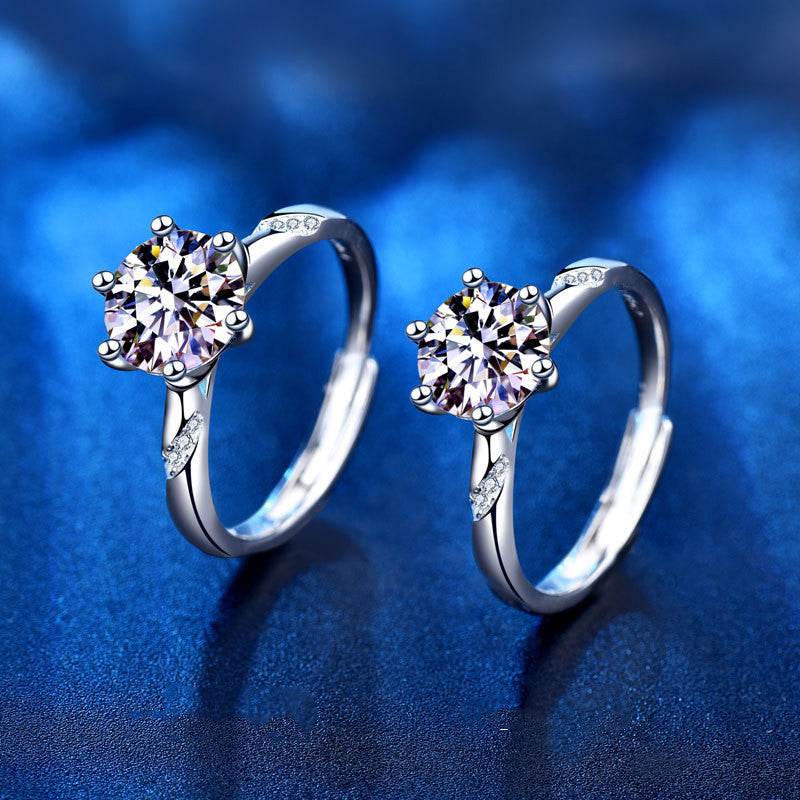 925 Sterling Silber Moissanite Ring