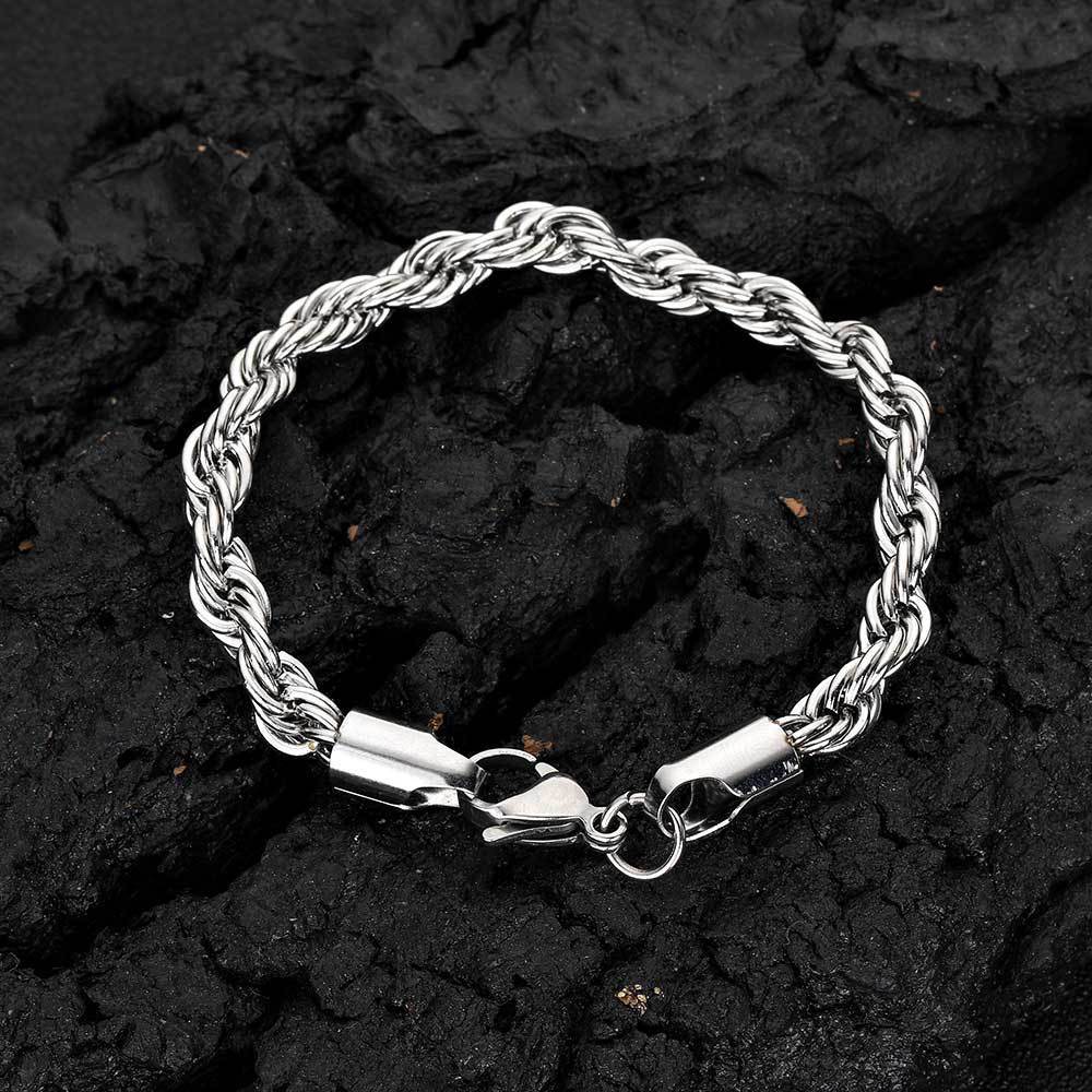 Edelstahl Twisted Rope Silber/Gold