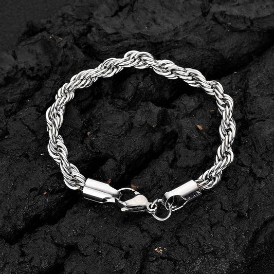 Edelstahl Twisted Rope Silber/Gold