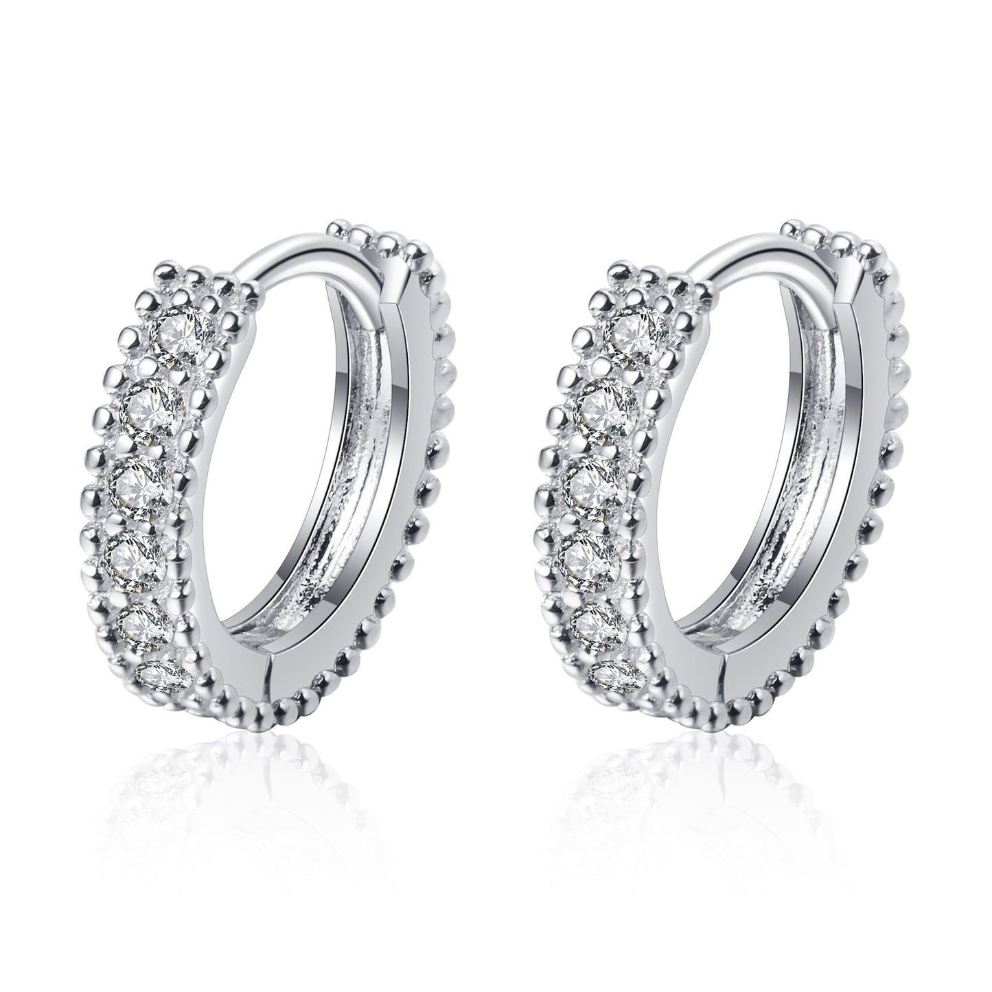 925 Sterling Silber Diamantbesetzte Creolen