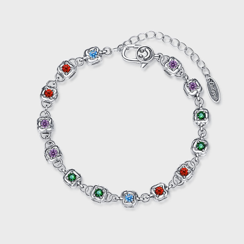 925 Sterling Silber Bunte Diamanten Armband