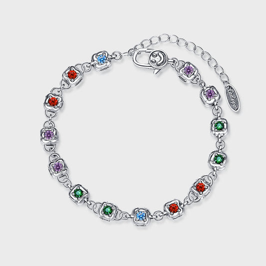 925 Sterling Silber Bunte Diamanten Armband