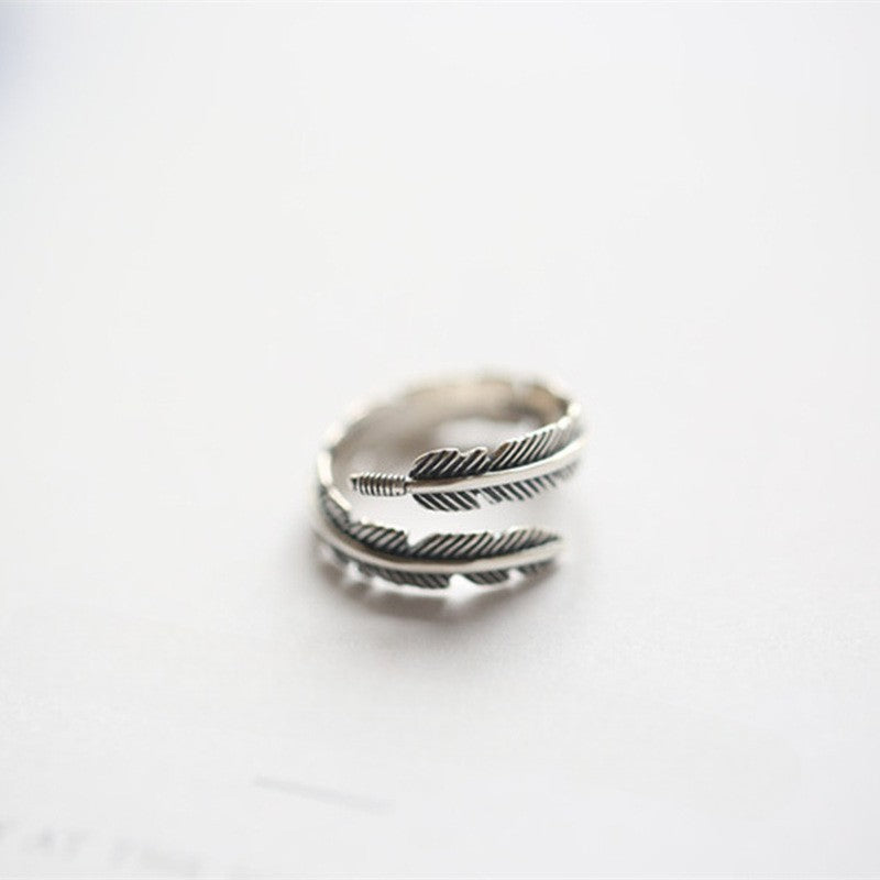 925 Sterling Silber Feder Ring