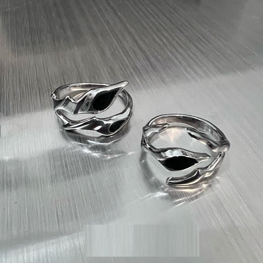 Liquid Metal Spiky Ring