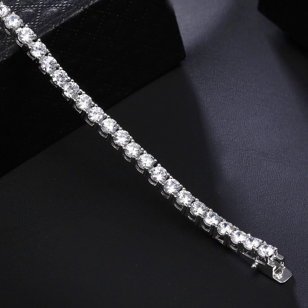 925er Sterling Silber Moissanit Tennisarmband