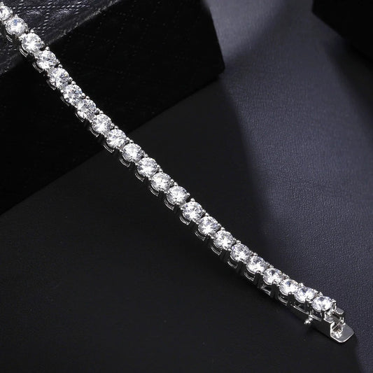925er Sterling Silber Moissanit Tennisarmband