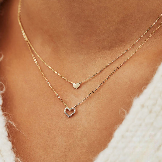 925 Sterling Silber 2 Herzenkette