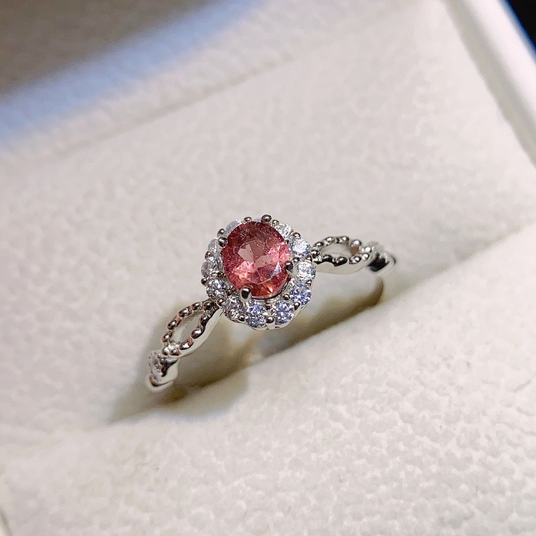 925 Sterling Silber Rosarubin Ring