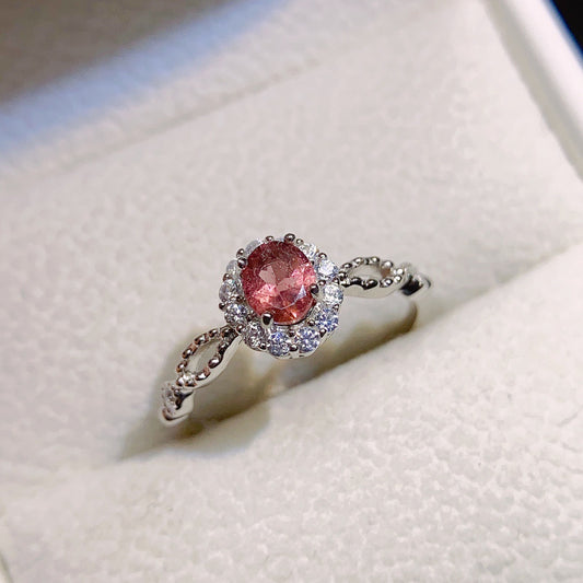 925 Sterling Silber Rosarubin Ring