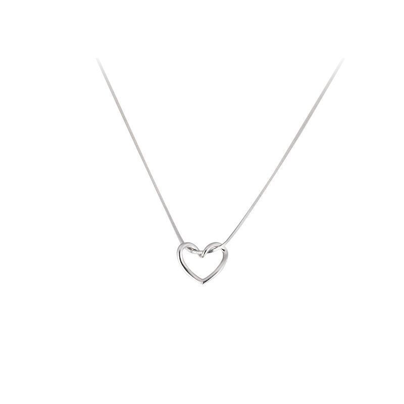 925 Sterling Silber Offene Herzkette