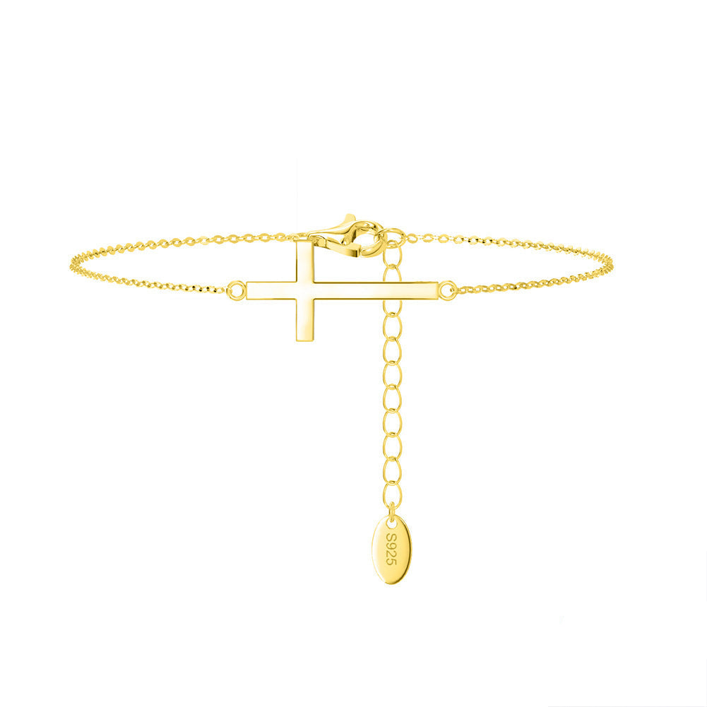 S925 Sterling Silber Kreuz Armband