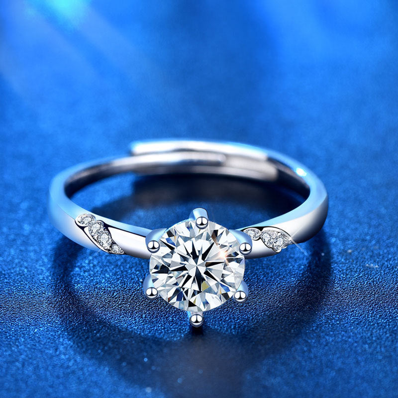 925 Sterling Silber Moissanite Ring