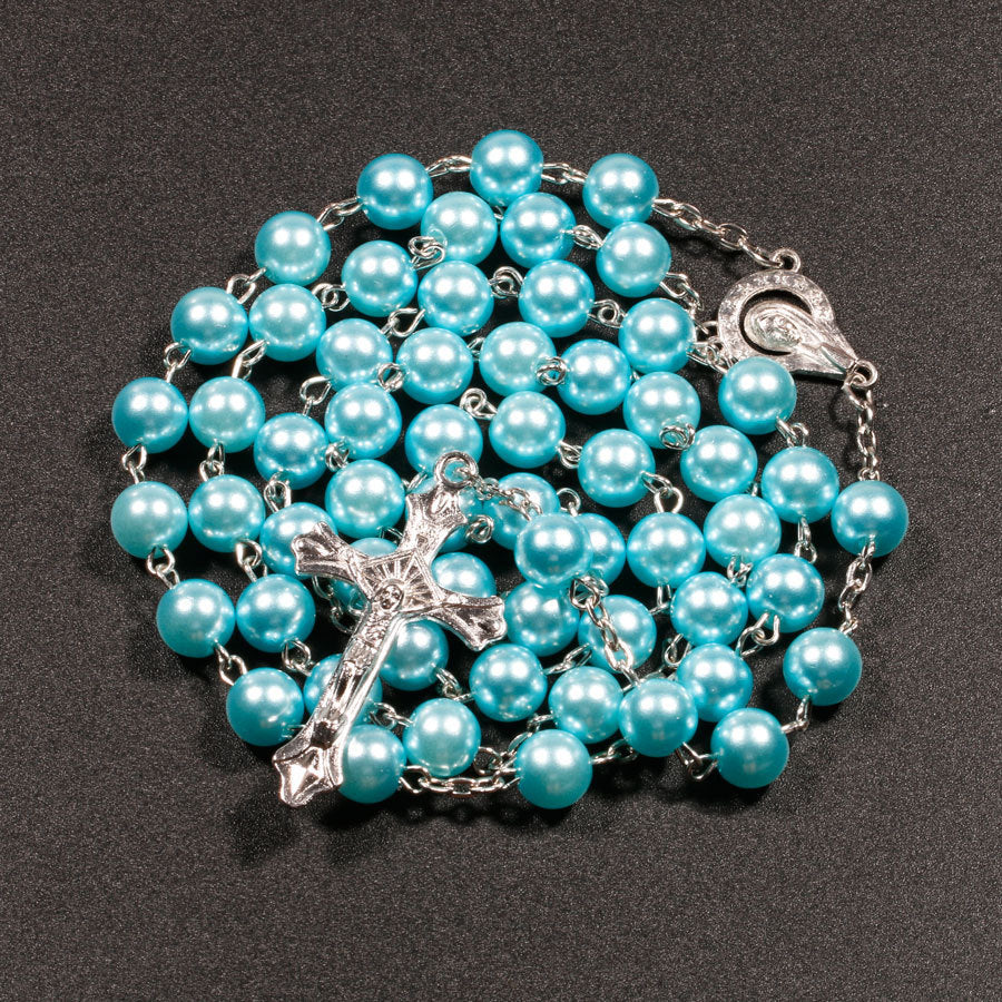 Mehrfarbige Perlen Rosenkranz Kette