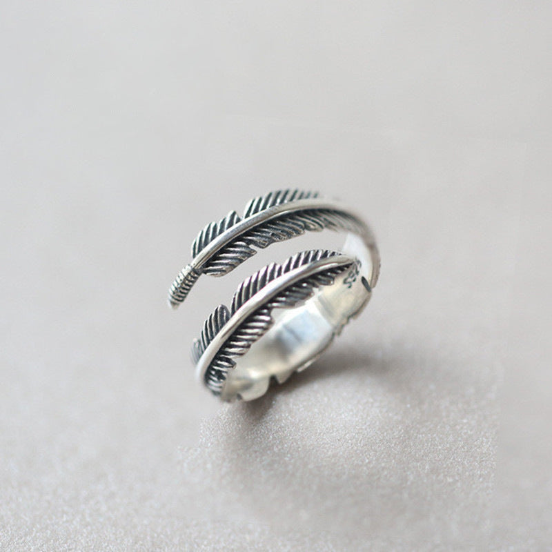 925 Sterling Silber Feder Ring