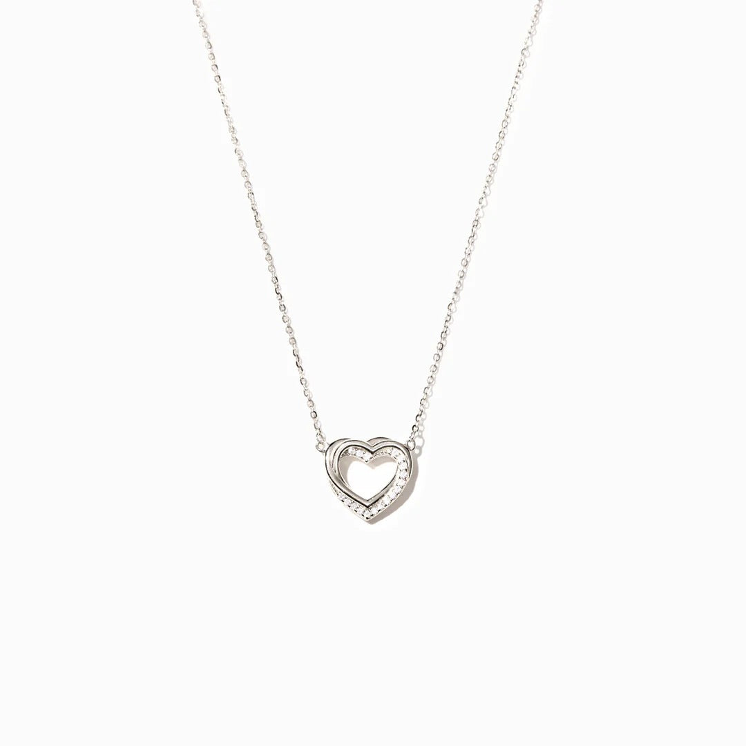 925 Sterling Silber Doppelherzkette