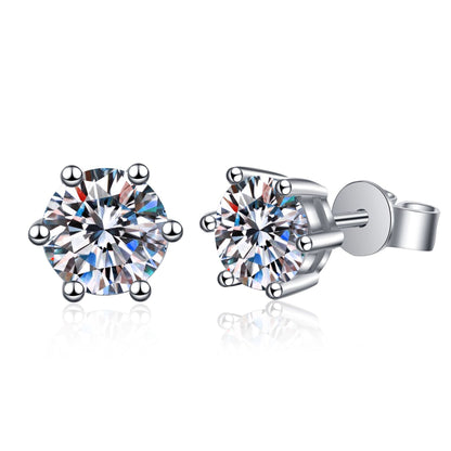 925 Sterling Silber Moissanite Diamant Ohrstecker