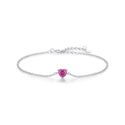 925 Sterling Silber Pinkes Herzarmband