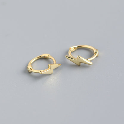 Minimalistische 925 Sterling Silber Blitzcreolen