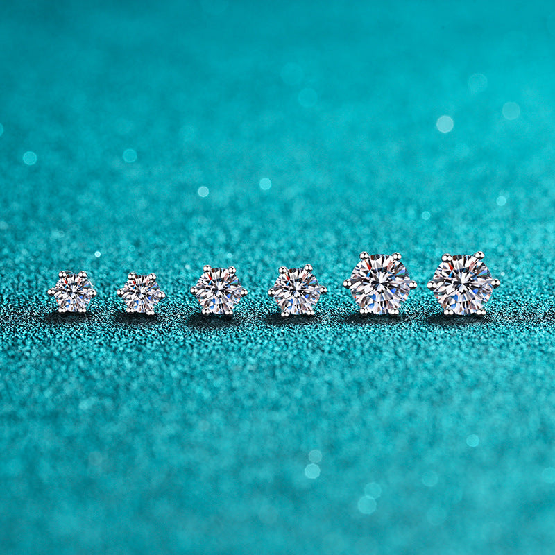 925 Sterling Silber Moissanite Diamant Ohrstecker