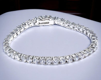 925er Sterling Silber Moissanit Tennisarmband