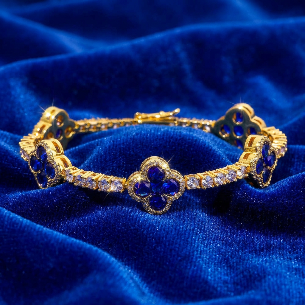 Azure Bloom Tennis Armband - Nolué