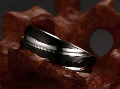 Schwarzer Titanstahl Ring