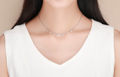 925 Sterling Silber Diamanthalskette