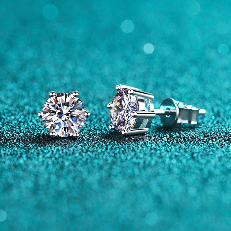 925 Sterling Silber Moissanite Diamant Ohrstecker