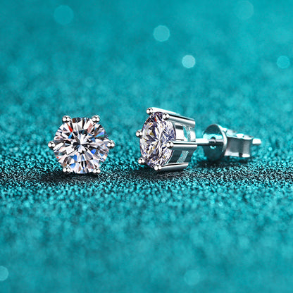 925 Sterling Silber Moissanite Diamant Ohrstecker