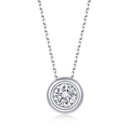 925 Sterling Silber Runde Moissanit Kette