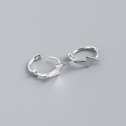 Minimalistische 925 Sterling Silber Blitzcreolen