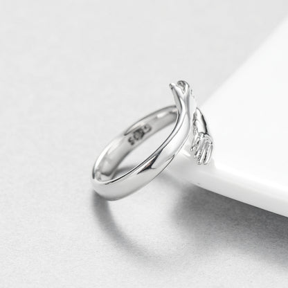 925 Sterling Silber Umarmende Hände Ring