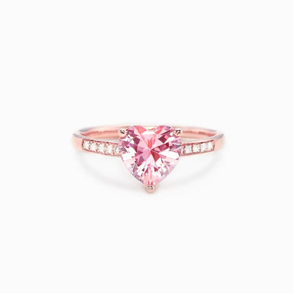 925 Sterling Silber Pinker Herzring