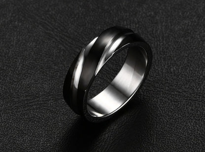 Schwarzer Titanstahl Ring