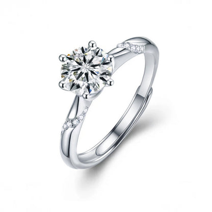 925 Sterling Silber Moissanite Ring