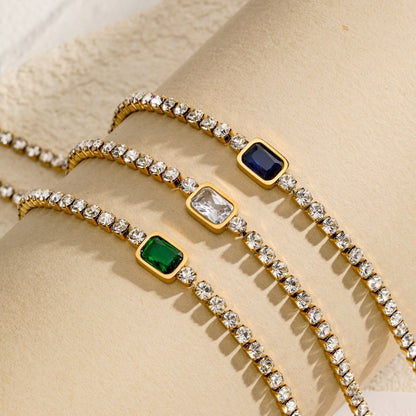 Edelstahl 18K Goldbeschichtetes Tenniskette