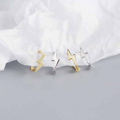 Minimalistische 925 Sterling Silber Blitzcreolen