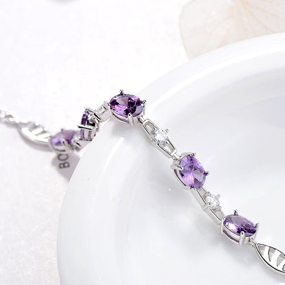 925 Sterling Silber Lila DNA Diamantarmband