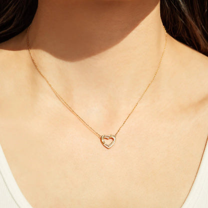 925 Sterling Silber Doppelherzkette