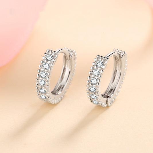 925 Sterling Silber Diamantbesetzte Creolen