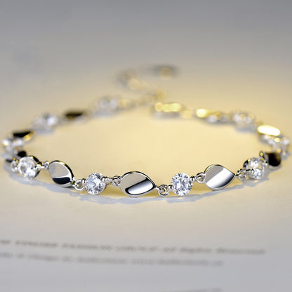 Diamantbesetzte 925 Sterling Silber Armband