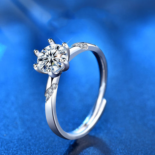 925 Sterling Silber Moissanite Ring