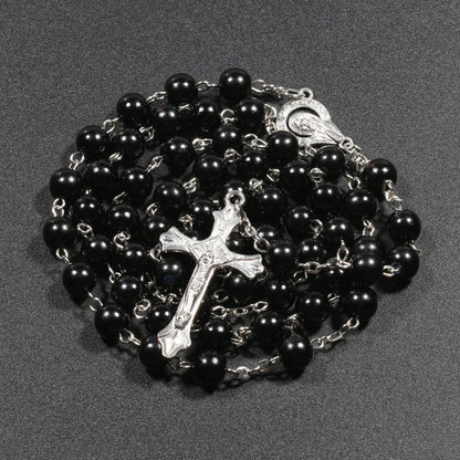 Mehrfarbige Perlen Rosenkranz Kette