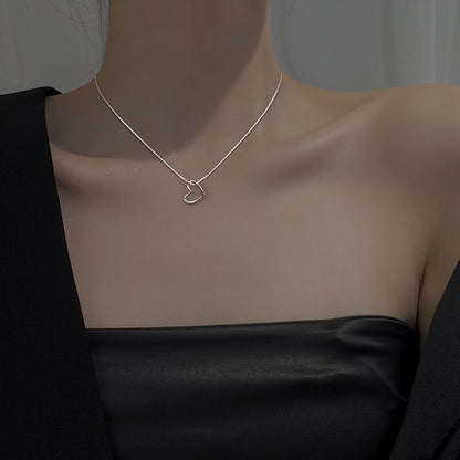 925 Sterling Silber Offene Herzkette